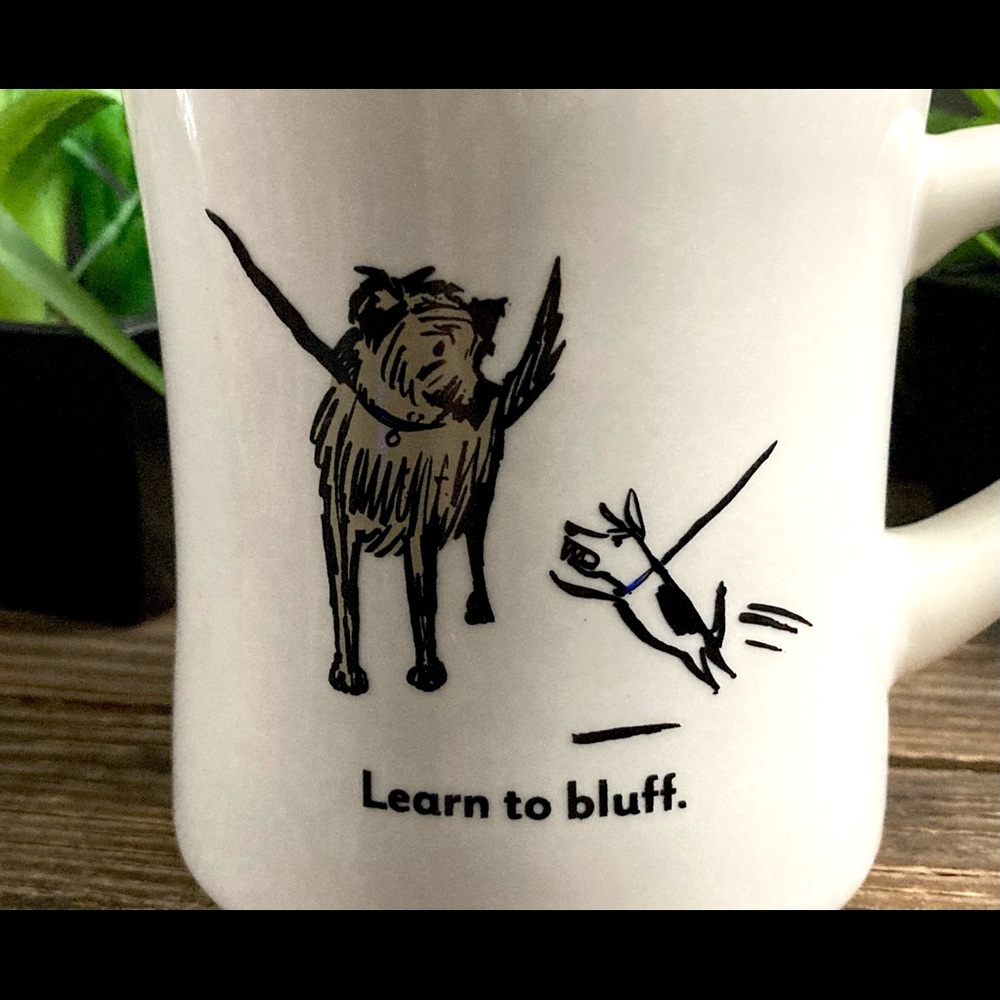 Vintage Restaurant Ware Bad Dog Wisdom Learn To Bluff | Heavy Ceramic Mug Cup - Picture 7 of 10